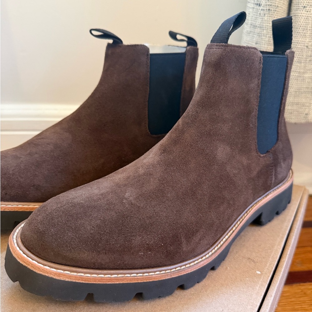 Nisolo Men's Brown Suede Chelsea Boots - Picture 2 of 4